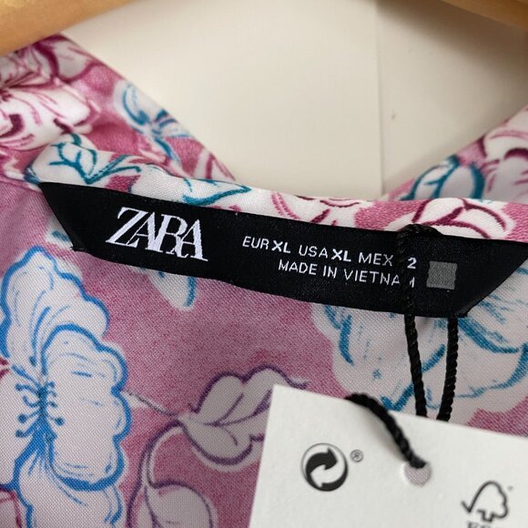 Zara Floral Satin Blouse - Picture 4 of 4